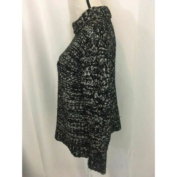 Zara Womens Black White Knit Long Sleeve Sweater Top Medium - Picture 3 of 5